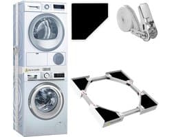 Wasmachine & Droger Stapelrek - Universeel Verbindingsframe - Stapelkit - Verstelbaar - 50 x 50–70 x 70 cm