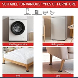 Anti Trillingsmat Wasmachine - en Wasdroger - Geluidsdempende Antislip Mat - Rubber Mat Trillingsdempers - Trillingsdempers wasmachine – Extra dik - Voetjes wasmachine & droger - Wasmachine demper – Anti trillings - vibratie - dempers pads – Antislip — thumbnail 5