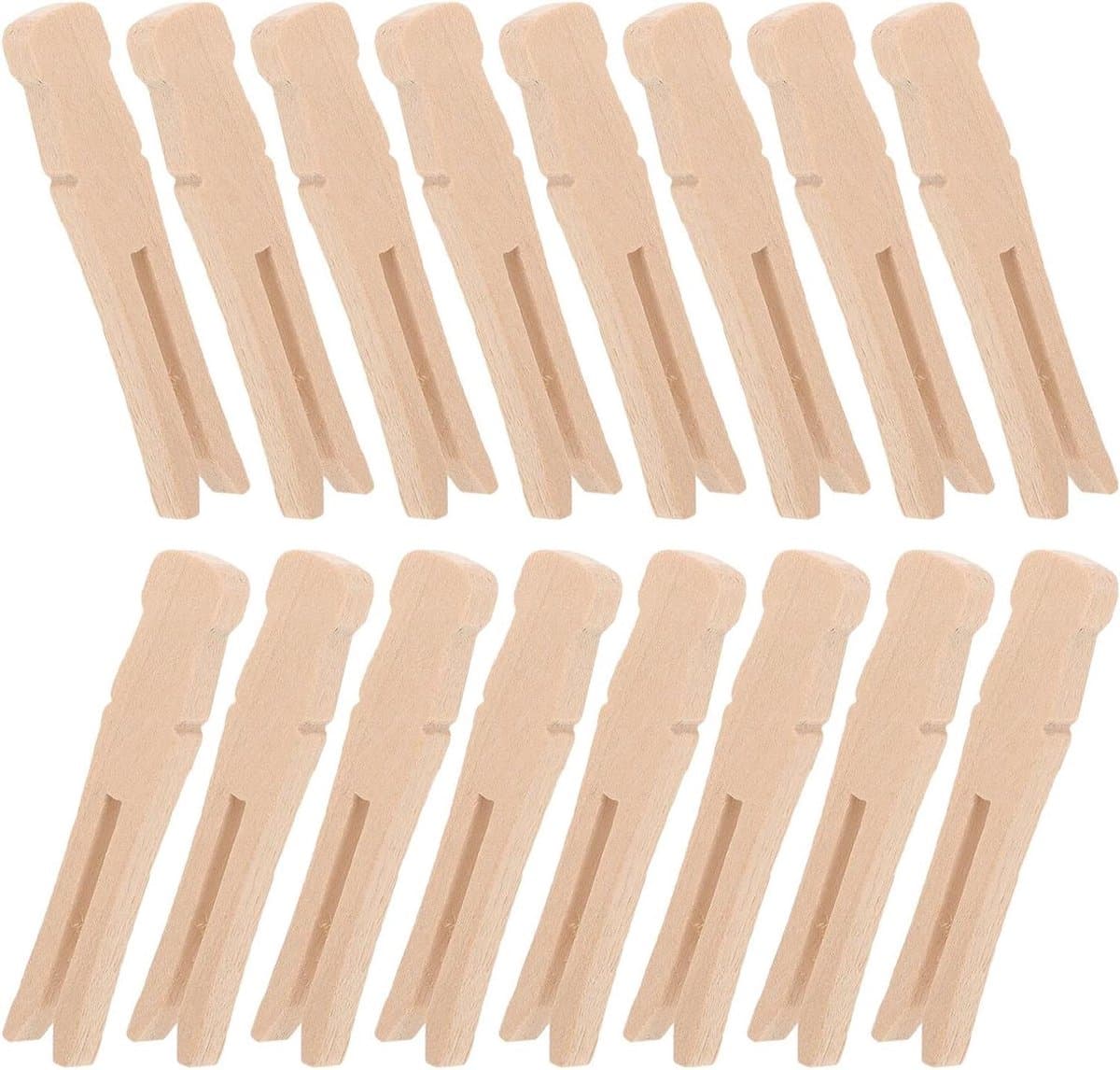 Houten Wasknijpers - Kledingclips Ophangclips - Kleding Drogen - Sterke Grip - 6.5 cm - Khaki — afbeelding 1