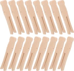 Houten Wasknijpers - Kledingclips Ophangclips - Kleding Drogen - Sterke Grip - 6.5 cm - Khaki — thumbnail 1
