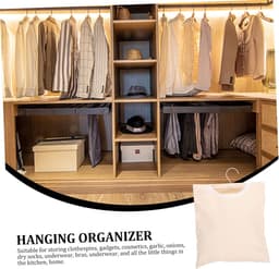Wasknijper Opbergtas - Wasknijperhouder Hangzak - Wasknijpers Opbergen - 360 Graden Draaibare Haak - 32X27CM - Beige — thumbnail 5