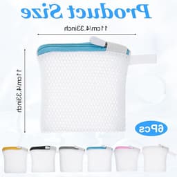 Dailygoods - Tyqour 6 stuks 10,9 x 10,9 cm mini-waszakken van netstof voor gevoelige was met ritssluiting voor thuis en op reis — thumbnail 4