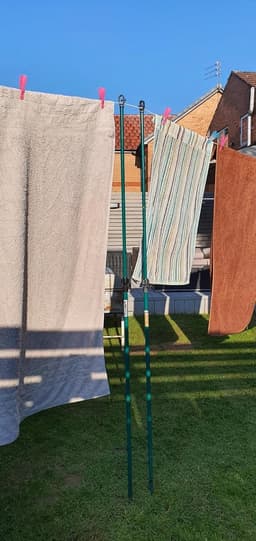 Waslijn Steunpaal - Droogsteun Uittrekbaar - Buiten Kleding Drogen - Verzinkt Metaal - 1.5m tot 2.2m - Groen — thumbnail 4