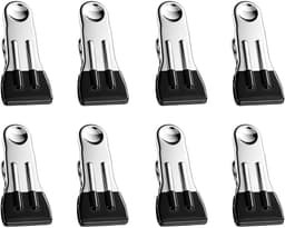Metalen Klemmen - Kledinghangers Organizer - Kleding Drogen - Roestvrij Staal - 8 Stuks - Zwart — thumbnail 1