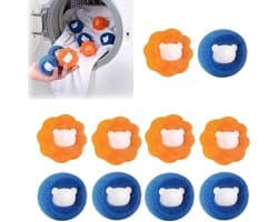 10 stuks Magische Haarverwijderingsspons - Haarabsorberende Spons voor de Was - Vlekverwijdering en Anti-Klitten Wasbal - Haarfilter - 6,5*6,5*5 cm - Voor Haarverwijdering in de Wasmachine - Oranje, Blauw — afbeelding 1