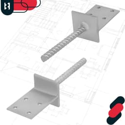 Paaldrager voor Inbetonneren - Betonanker Houtverbinder - Fundering Verstevigen - Thermisch Verzinkt Corrosiebestendig - 130x90x6mm - Zilver — thumbnail 3