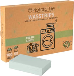 Wasstrips - Fresh Linen 100 Wasbeurten Incl. Wasverzachter – Wasmiddeldoekjes Wasdoekjes – Detergent sheets - Vegan — thumbnail 1