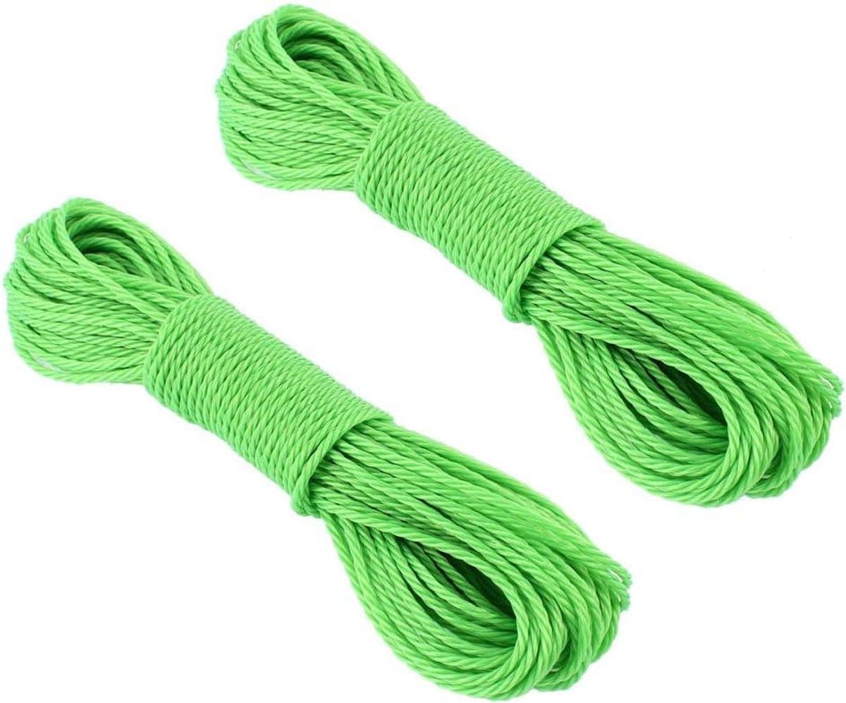 Waslijn Touw - Kledinglijn Outdoor - Kleding Drogen - Nylon Materiaal - 20m - Groen — afbeelding 1