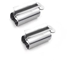 Dailygoods- Tandpastabuis Knijper 2 Stuks - Roestvrij Staal - Multifunctioneel - Handig in Gebruik - Duurzaam - Geschikt voor Buis van 3,15 Inch - Tandpastadispencer