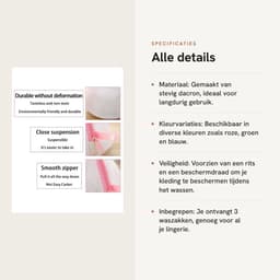 Dailygoods- Waszak met Rits - Waszakje BH - Waszakken voor Wasgoed - Dacron - Beschermd tijdens Wassen - Verkrijgbaar in Meerdere Kleuren — thumbnail 5