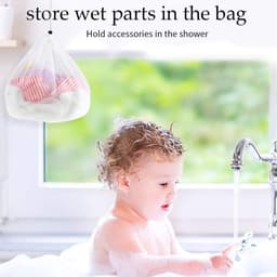 Wäschesäcke Set - Wäschebeutel Waschmaschine - 6 Stuks Diverse Maten - Kordelstopper en Ademend Net - Voor Babykleding Reizen en Delicate Was - Wit — thumbnail 4
