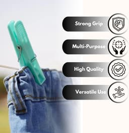 Wasknijpers - Kledingknijpers Waslijn - Kleding Drogen - Sterke Antislip Grip - 7 cm - Wit — thumbnail 3