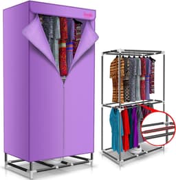 2 Tier Electric Heated Clothes Drying Rack Drying Using Hot Air Fan, 180 Minute Timer, Fast Heated Clothes Drying Closet, Load 20kg, 1000W (Color : PURPLE — thumbnail 1