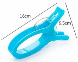 6-stuks Grote wasknijper - Plastic wasknijper - Strandhanddoekklem - Dekenklem - 16x9,5 cm - Multifunctioneel - Winddicht en draagbaar - Geschikt voor het vastzetten van strandhanddoeken, dekens, handdoeken, tapijten, enz. - Blauw — thumbnail 2