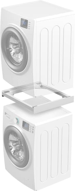 ​KAD® Stapelkit Wasmachine en Droger - Universeel Tussenstuk - Wasmachine Verhoger - Wit - 60cm x 55cm x 8cm — thumbnail 1