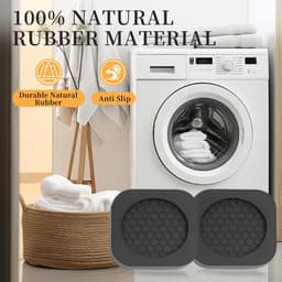 8-delige Vierkante Schokabsorberende Onderzetters – Anti-Vibratiepatins geschikt voor Wasmachine, geschikt voorkomt Verplaatsing & Trillingen, Vloerbeschermer — thumbnail 2