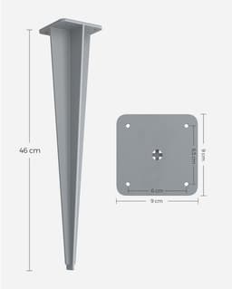SONGMICS Grondankers, grondankers voor standpalen van zijluifels, grondnagels, alleen geschikt voor SONGMICS zijluifels met stalen staanders, grijs GSA501Y01 — thumbnail 2