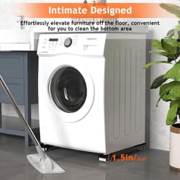 Gigicial Set van 2 Wasmachine Onderstel Transportroller Voor Wasmachine Koelkast Verstelbaar 44 70.5 cm Met 24 Wielen Rem Draagvermogen 300 kg — thumbnail 4