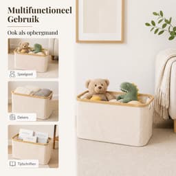 Trendy Meije® Opvouwbare Wasmand - Licht Beige - 40 Liter - Wasbox - Heupwasmand — thumbnail 5