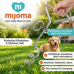 LIVIA HOME- Grondanker Spiraalvormig - Verankeringsspiraal voor Honden - Ideaal voor Buiten - Camping/Tuin - Veilig en Stevig - Hondenspiraal — thumbnail 3