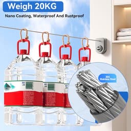 Uittrekbare Waslijn - Wandmontage Waslijn - Ruimte Besparen - Anti-doorhangend Ontwerp - 42 Meter - Wit — thumbnail 3