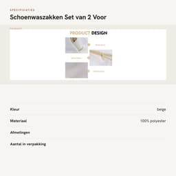 Dailygoods- Schoenwaszak Set van 2 - Drie-laags Net - Waszak voor Schoenen - Herbruikbare Waszak - Polyester - 23 x 23 x 33 cm — thumbnail 5