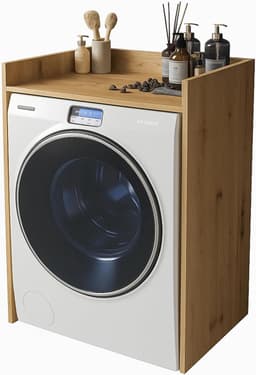 Wasmachine Kast - Ombouw Meubel - Badkamer Organisatie - Geluiddempend & Zonder Boren - 66x97x62cm - Wotan Eiken — thumbnail 1