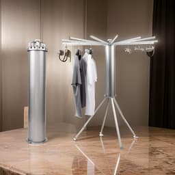 Cosensi- Droogrek Inklapbaar - Ruimtebesparend - Aluminium - Robuust - Uittrekbare Stangen - Geschikt voor Binnen/Buiten - Wasrek — thumbnail 2