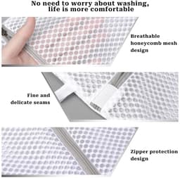 Dailygoody - Mesh Waszakken - Delicate Waszakken - Hanglus - Lichtgrijs - Waszakken voor Ondergoed - Ideaal voor Babykleding en Sokken — thumbnail 3
