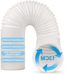 Afvoerslang Airco - Flexibele Slang - Airco Ventilatie - Versterkte Staaldraad - 13cm x 3m - Wit — thumbnail 1