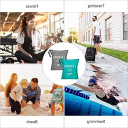 Waszak met draagtas en rits, ideaal voor vuile was, zwemkleding en sportkleding, perfect voor zwemmen en fitnessactiviteiten — thumbnail 3