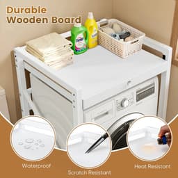 Velmio Wasmachine Stapelset Met Schuifrek - Wasmachine Stapelrek - Universeel Wasmachine en Droger - Anti Vibratie - Robuust - Stevig - Stabiel Verhoger - Wasmachine Ombouw -Met Lade — thumbnail 2