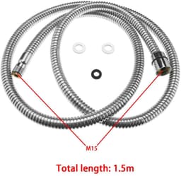 Dailygoods- Keukenkraanslang 1.5m - Flexibele Slang - M15 Aansluiting - Roestvrij Staal - Eenvoudig te Monteren - Duurzaam - Keukenslang — thumbnail 3