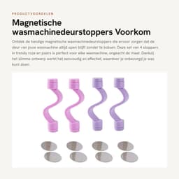 Dailygoods- Wasmachinedeurstoppers - Magnetische Deurbuffer - Deurvastzetter - Kunststof - Pakket van 4 - 10x2cm - Deurstopper — thumbnail 1