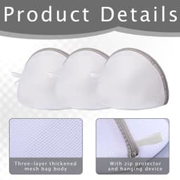 Dailygoods- Wasnet 3 Stuks - Beha-Wasnet voor Wasmachine - Waterdoorlatend Net - Polyester - Ademend - Bescherming Beha - Waszak — thumbnail 5