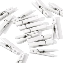 Mini Wasknijpers - Kleine Spelden - Feest decoratie - Lichtgewicht kunststof - 60 stuks - Wit — thumbnail 1