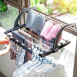 Dailygoods- Droogrek Winddicht - 4 Stuks - Kunststof Hangers - Compact Formaat - Voor Sokken/Ondergoed - Optimale Luchtcirculatie - Wasrek — thumbnail 2
