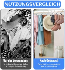 Dailygoods- Kleerhanger 20 stuks - Antislip Kledinghanger - Draagbare Wasknijpers - Roestvrij Staal - 360° Draaibare Haak - Verstelbare Rubberen Clip — thumbnail 2