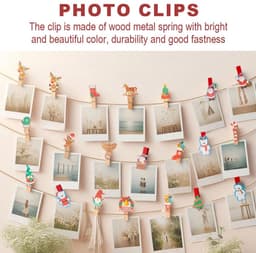Dailygoods- Knijpers Hout 40 Stuks - Decoratieve Sierklemmen - Kerstmis - Mini Knijpertjes - Duurzaam - Jute Koord - Decoratieve Clips — thumbnail 2