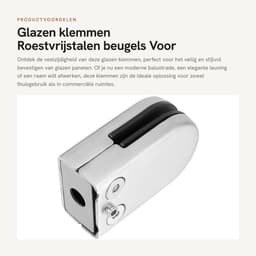 Dailygoods- Glazen Klemmen 10 Stuks - 6-8mm Roestvrijstalen Beugels - Klemhouder voor Glasplaat - Antislip Grip - Veilig en Stevig - Glasklem — thumbnail 1