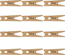 Mini Houten Pegs - Kleine Knijpers - Decoratieve Projecten - Set van 50 stuks - 3.5cm - Goud — thumbnail 1