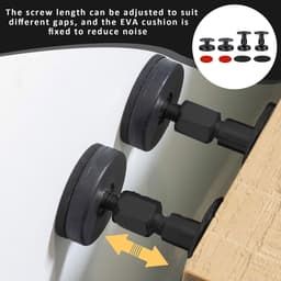 Bedframe Afstandhouders - Muurstabilisatoren Anti-trilling - Meubels Stabiliseren - Verstelbaar Bereik - 4 stuks - Zwart — thumbnail 4