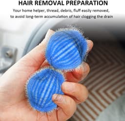 Cosensi - Dailygoody - Wasballen - Dierenhaarverwijderaar - Herbruikbaar - Blauw - Ontharingsballen - Geschikt voor wasmachines - 12 stuks — thumbnail 3