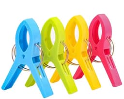 New Age Devi - Ultieme strandlaken accessoires: 4-delige set wasknijpers voor bad- en strandlakens - 12 cm gekleurde kunststof klemmen voor een stevige grip op je handdoek en dekbedhoes! — thumbnail 3