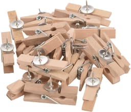 Houten Clips Punaises - Klemmen Pinnen - Notities Bevestigen - Natuurlijke Houtkleur - 20 Stuks - Houtkleurig — thumbnail 5