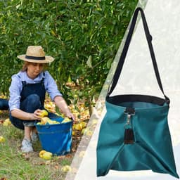 Fruitplukzak - Tuinschort - Oogsten Bessen - Grote Vakken - 40 x 38 cm - Groen — thumbnail 3