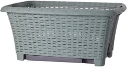 Bathroom Solutions wasmand op poten - groen - 35 ltr - 60 x 40 x 28 cm - Wasgoedmanden — thumbnail 4