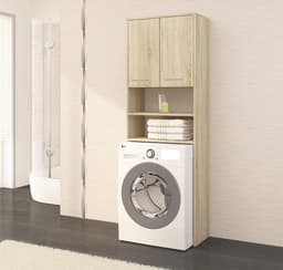 Wasmachine Ombouw - Opbouwmeubel - Kast Wasdroger - Meubel - georganiseerde ruimte — thumbnail 2