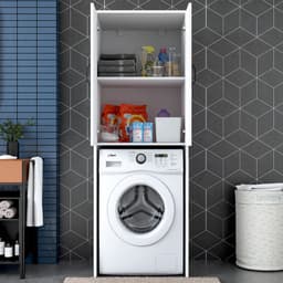 KD110 Wasmachinekast | 100% MELAMINE | Wit - Emob - Wasmachine Ombouw - Wit - Melamine; Spaanplaat — thumbnail 1