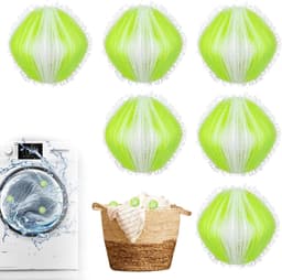 6 stuks haarvangers voor wasmachine - anti-haren bal - herbruikbare wasbal - voor kleding en beddengoed - effectievere waservaring — thumbnail 1